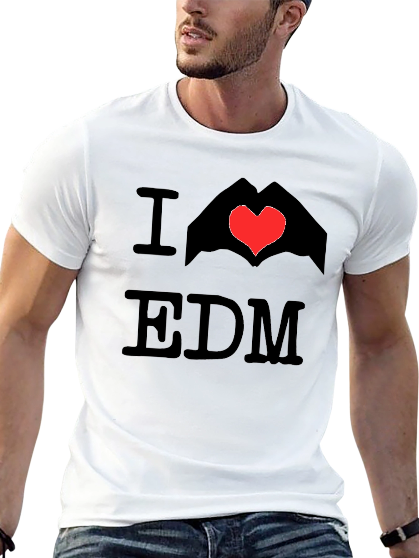 I Love EDM Graphic Tee - Black Cotton T-Shirt