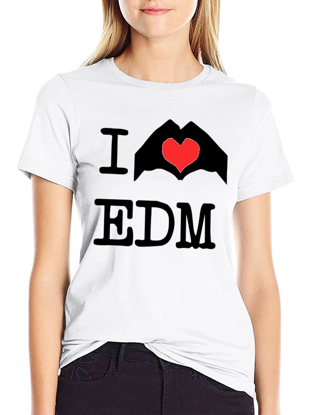 I Love EDM Graphic Tee - Black Cotton T-Shirt
