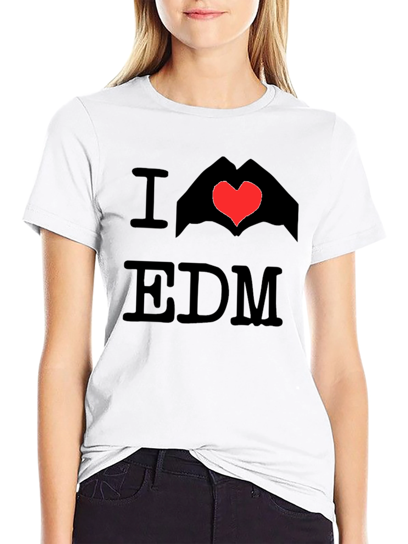 I Love EDM Graphic Tee - Black Cotton T-Shirt