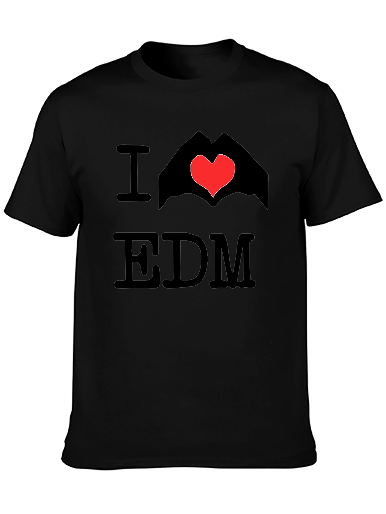 I Love EDM Graphic Tee - Black Cotton T-Shirt