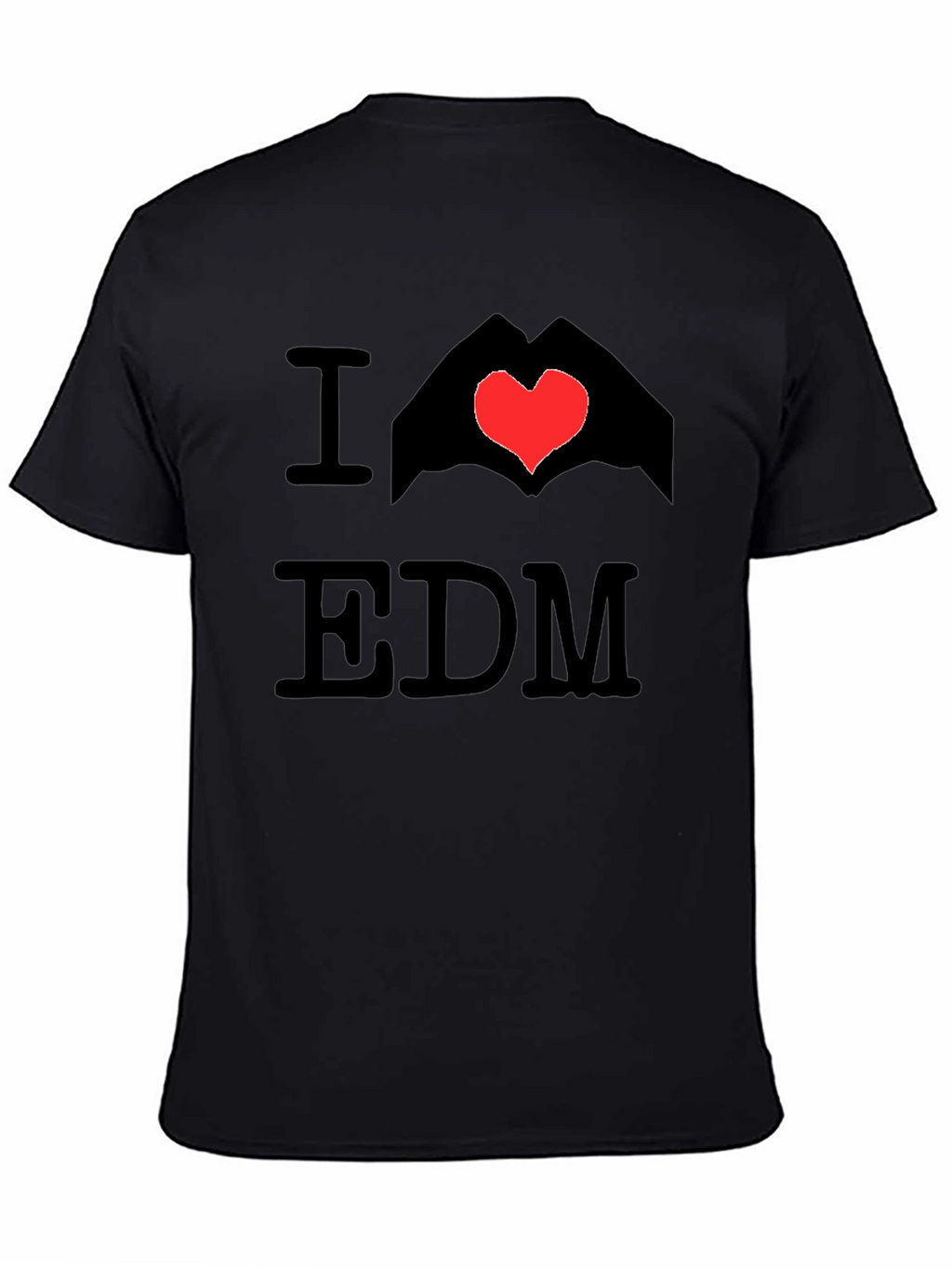 I Love EDM Graphic Tee - Black Cotton T-Shirt