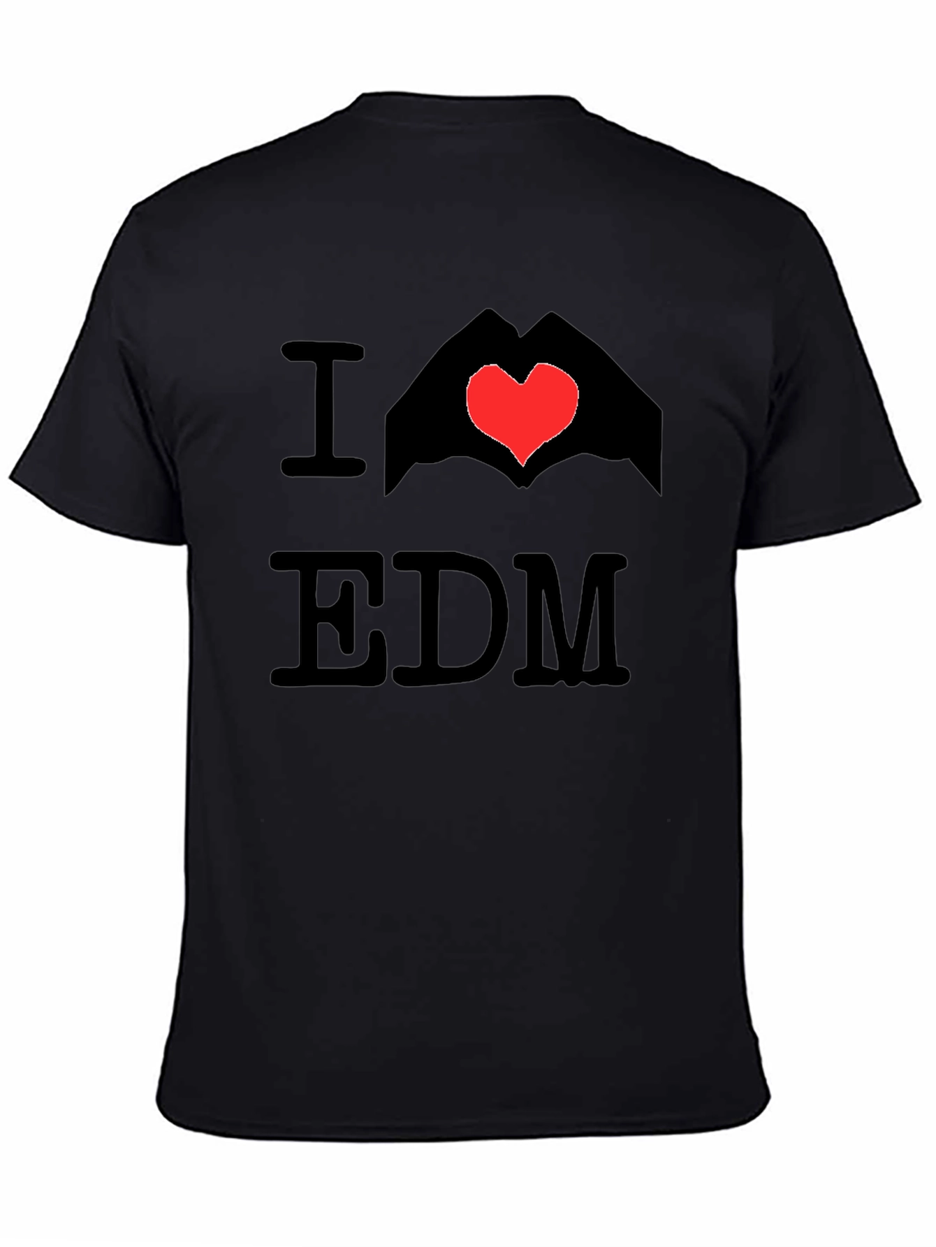 I Love EDM Graphic Tee - Black Cotton T-Shirt