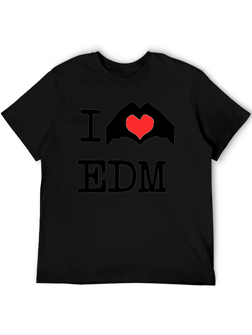I Love EDM Graphic Tee - Black Cotton T-Shirt