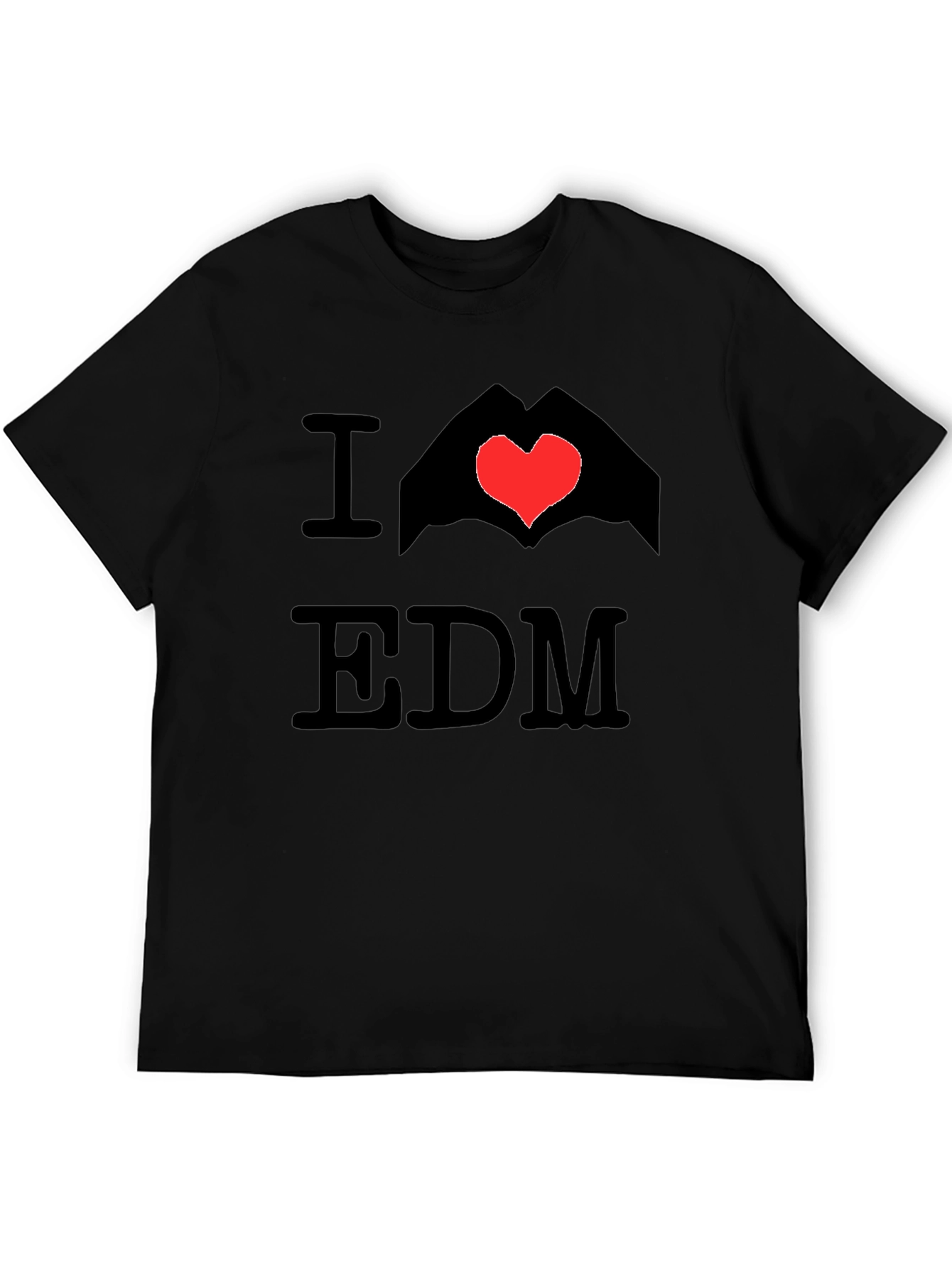 I Love EDM Graphic Tee - Black Cotton T-Shirt