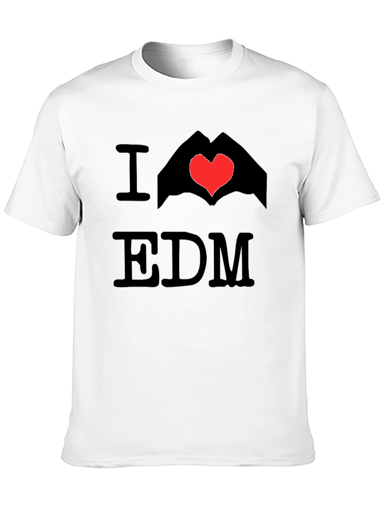 I Love EDM Graphic Tee - Black Cotton T-Shirt