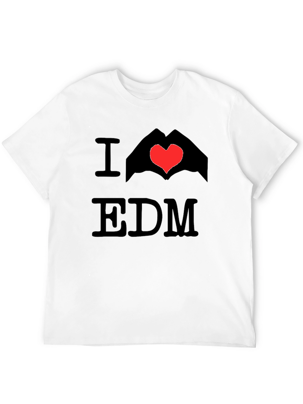 I Love EDM Graphic Tee - Black Cotton T-Shirt