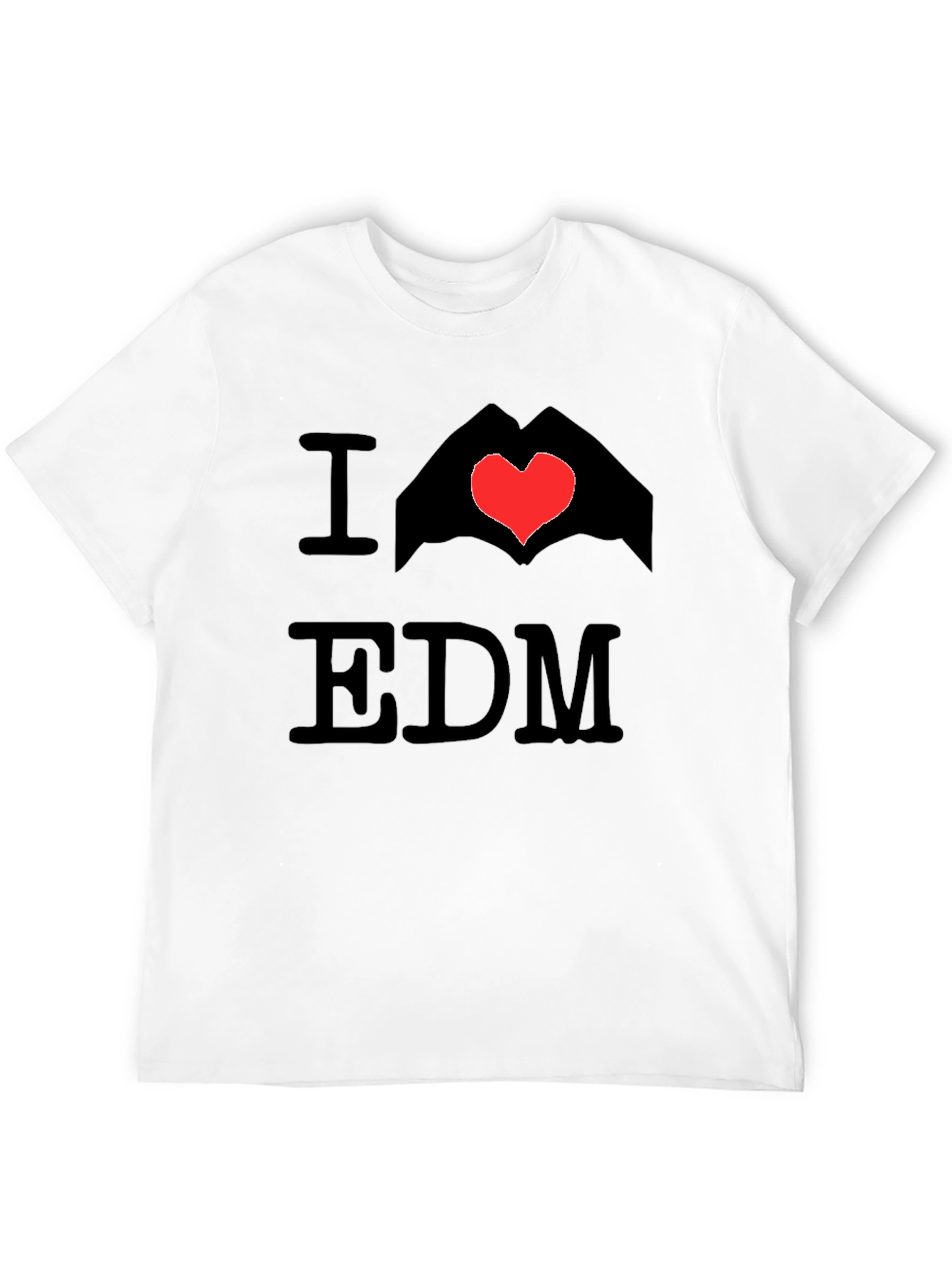 I Love EDM Graphic Tee - Black Cotton T-Shirt