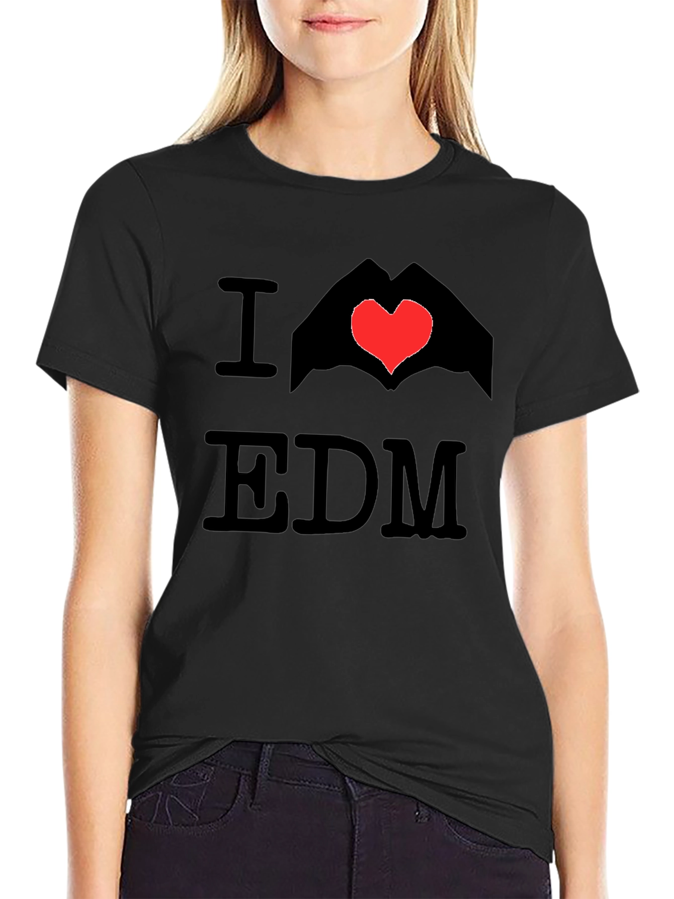 I Love EDM Graphic Tee - Black Cotton T-Shirt