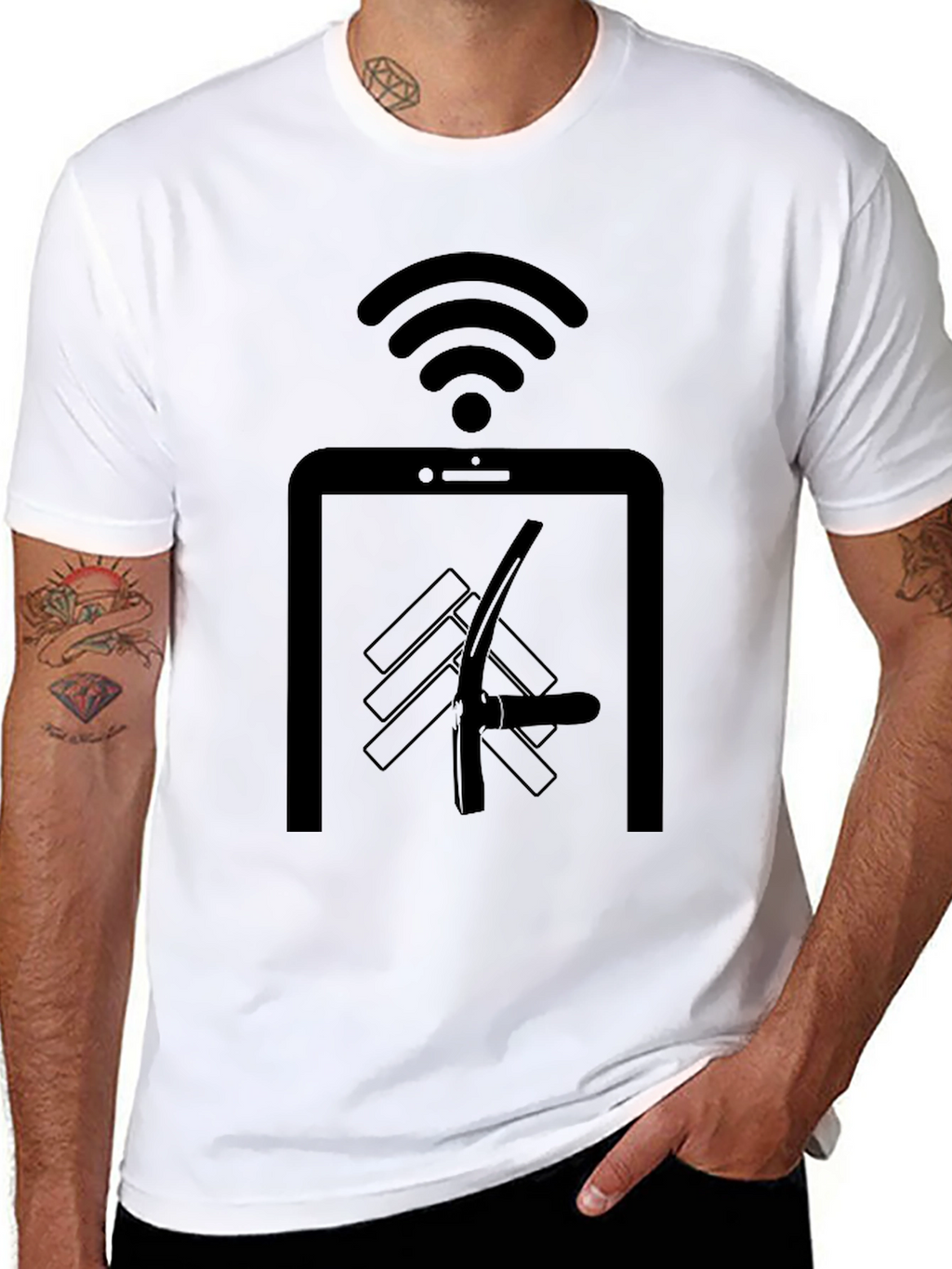 Novelty Black T-Shirt: Digital Detox Humor