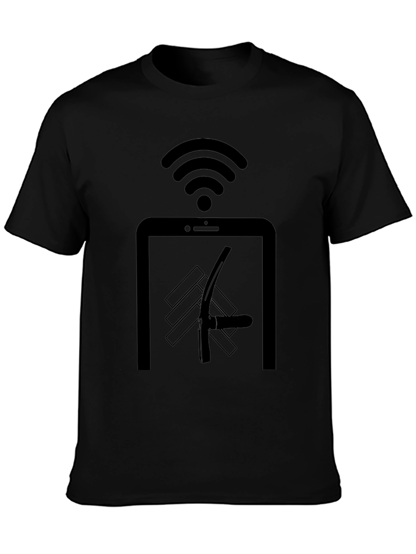 Novelty Black T-Shirt: Digital Detox Humor