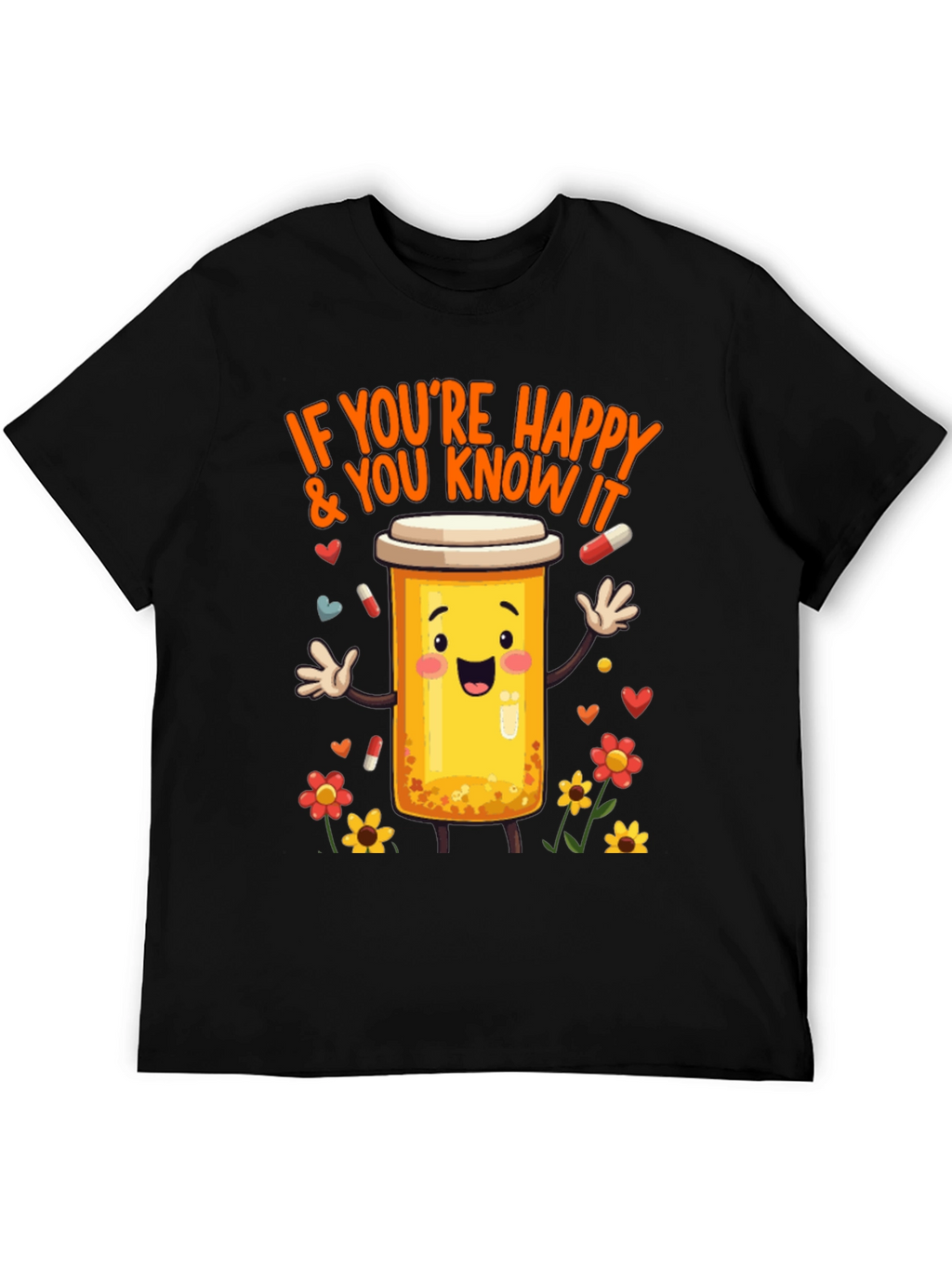 Happy Pills T-Shirt -  Medicine Cartoon Tee