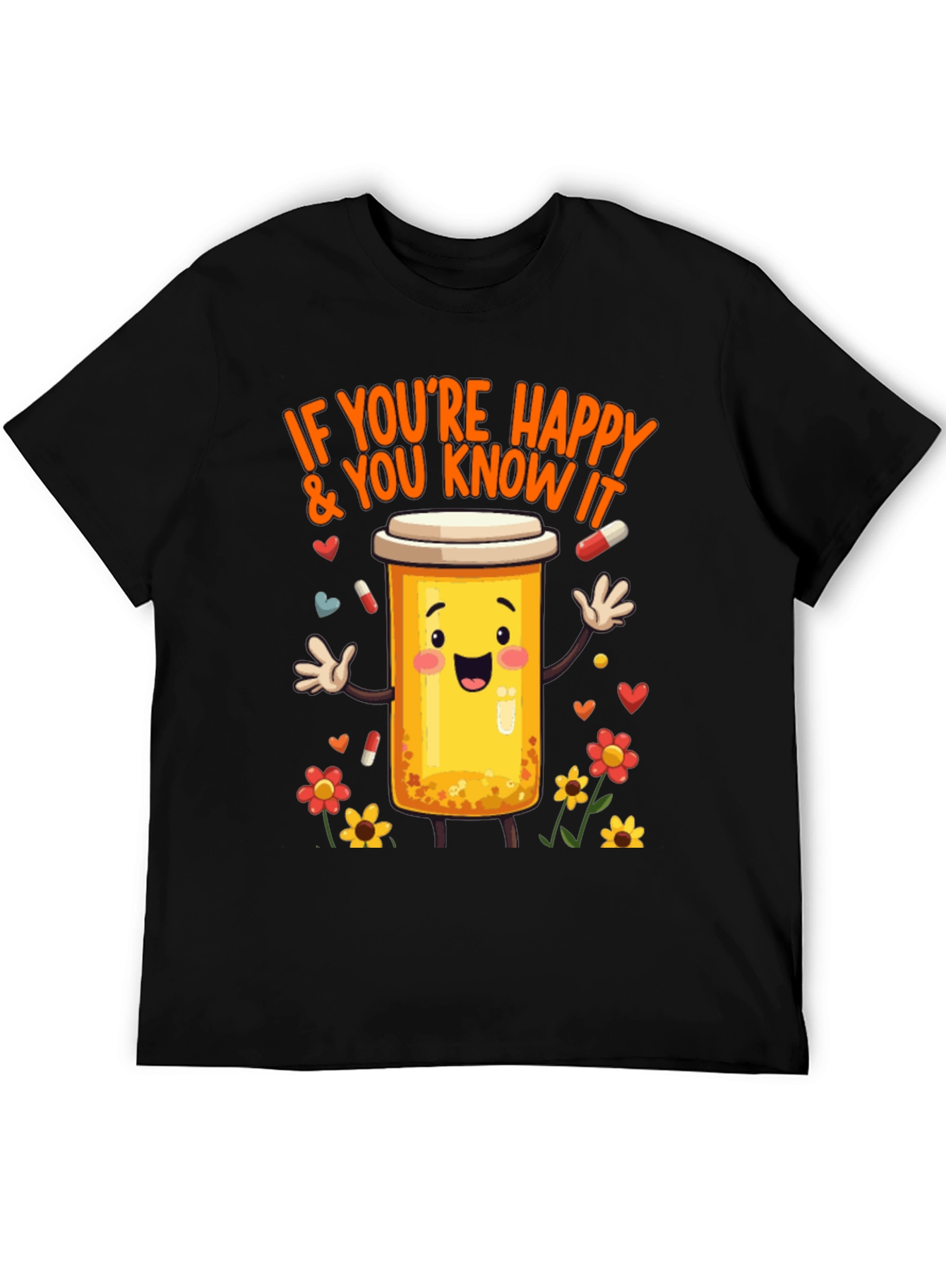 Happy Pills T-Shirt -  Medicine Cartoon Tee