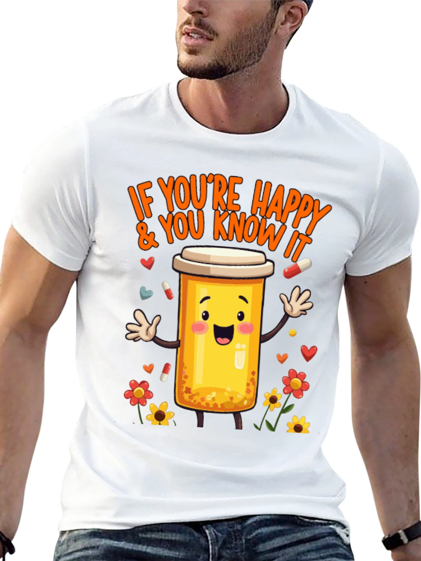 Happy Pills T-Shirt -  Medicine Cartoon Tee