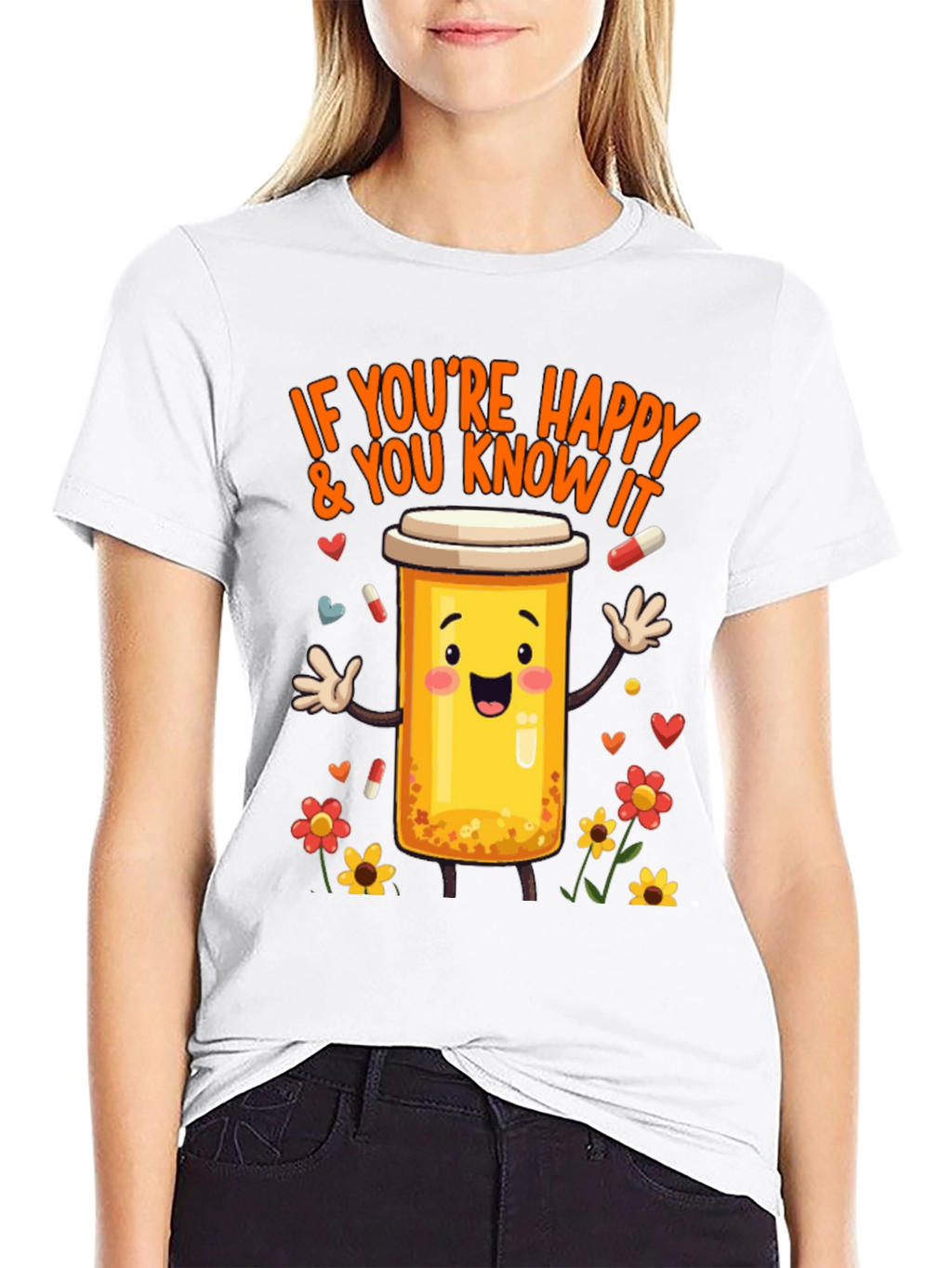 Happy Pills T-Shirt -  Medicine Cartoon Tee
