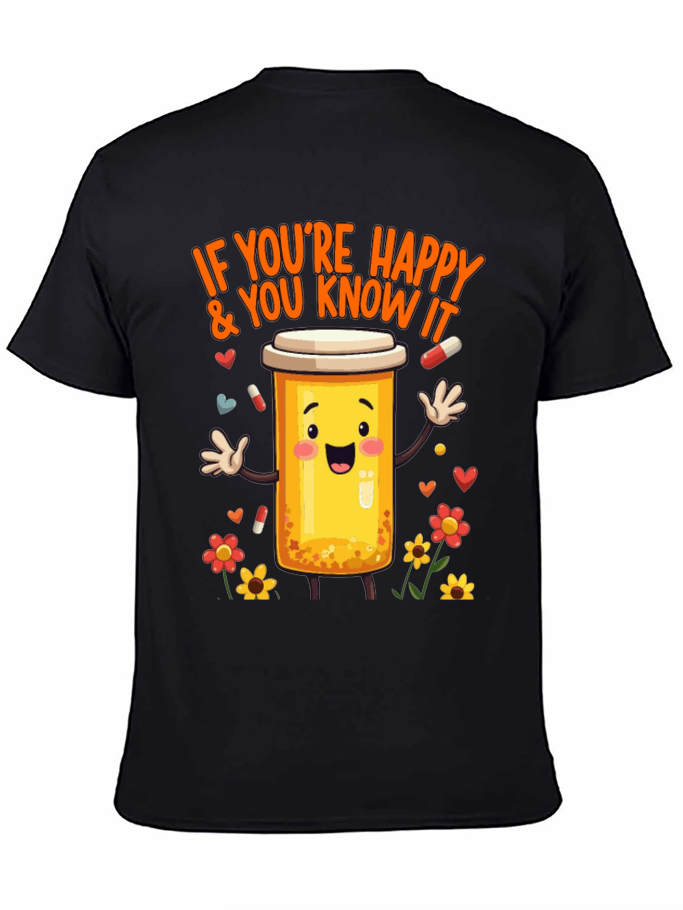 Happy Pills T-Shirt -  Medicine Cartoon Tee