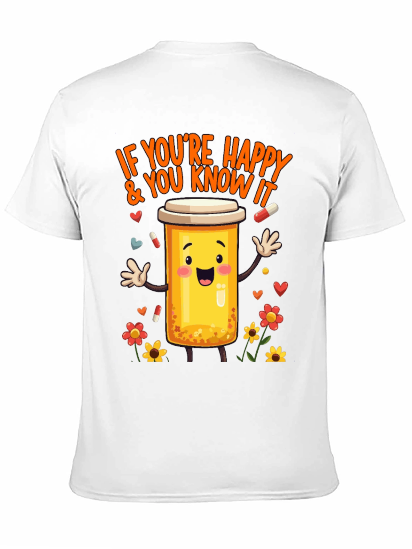 Happy Pills T-Shirt -  Medicine Cartoon Tee