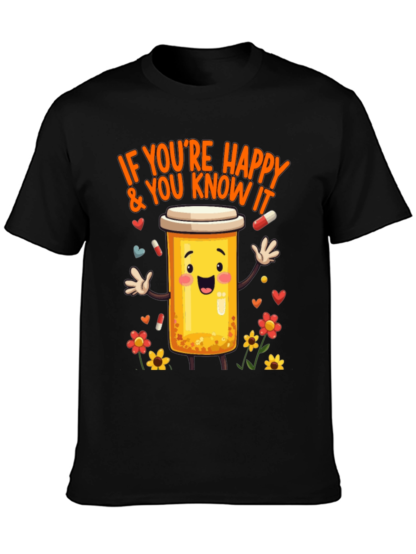 Happy Pills T-Shirt -  Medicine Cartoon Tee