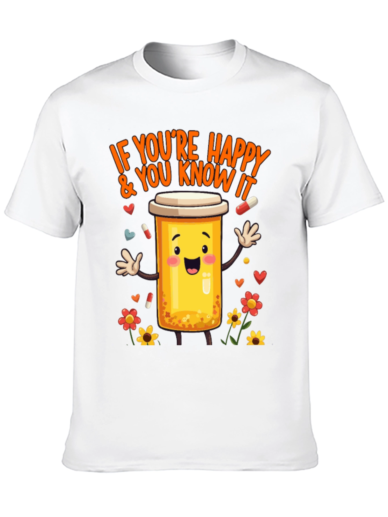 Happy Pills T-Shirt -  Medicine Cartoon Tee