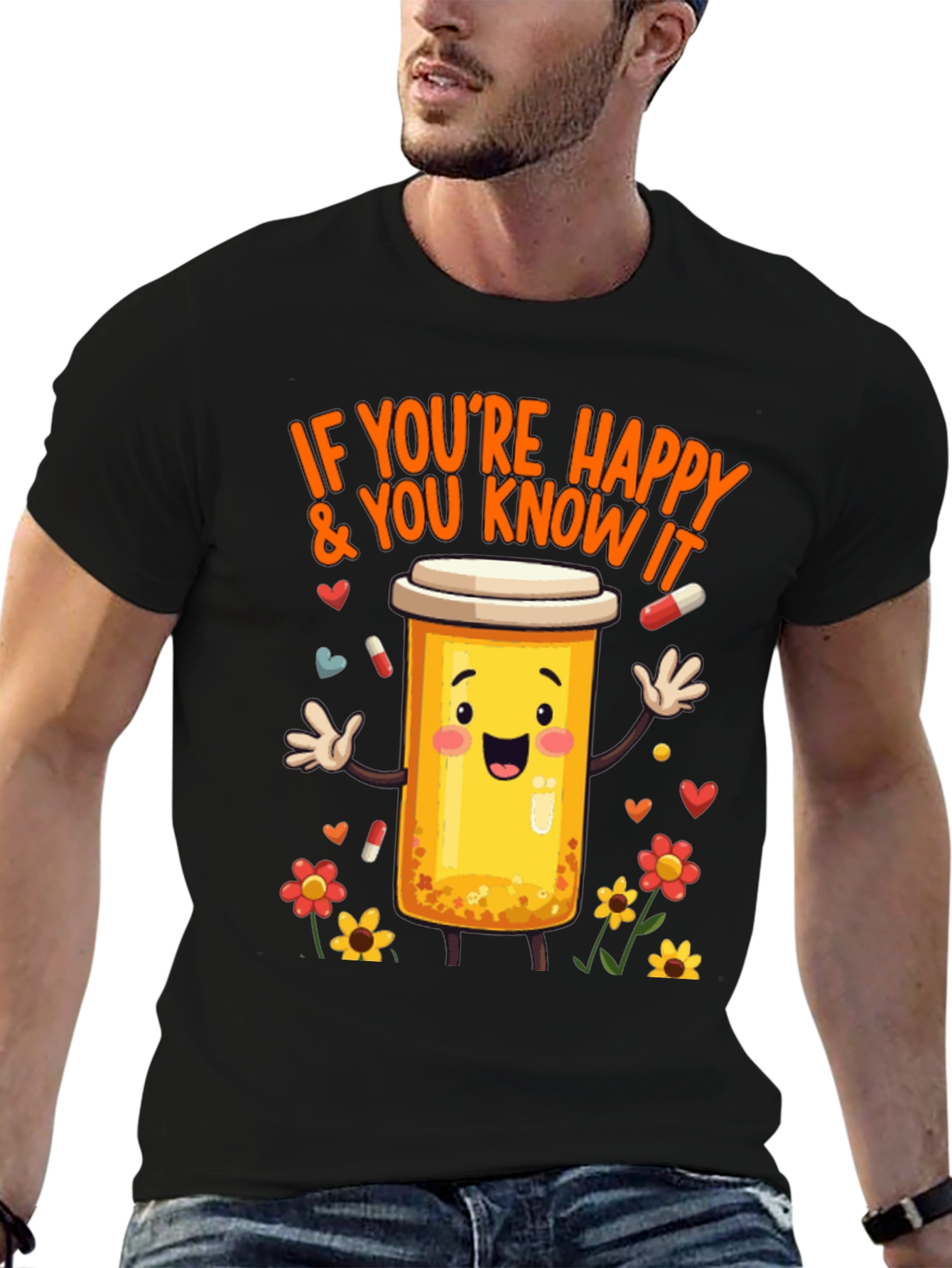 Happy Pills T-Shirt -  Medicine Cartoon Tee