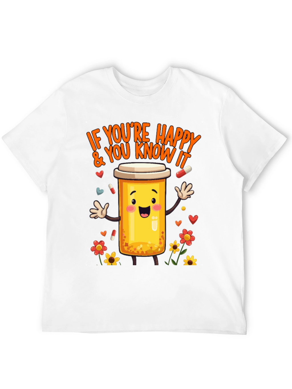 Happy Pills T-Shirt -  Medicine Cartoon Tee