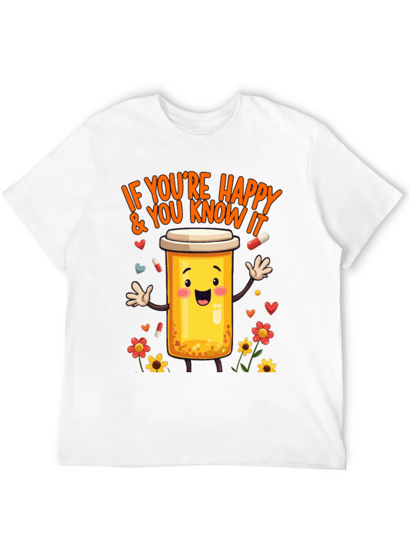 Happy Pills T-Shirt -  Medicine Cartoon Tee