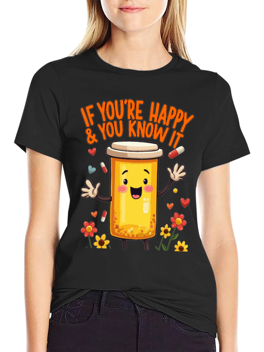 Happy Pills T-Shirt -  Medicine Cartoon Tee