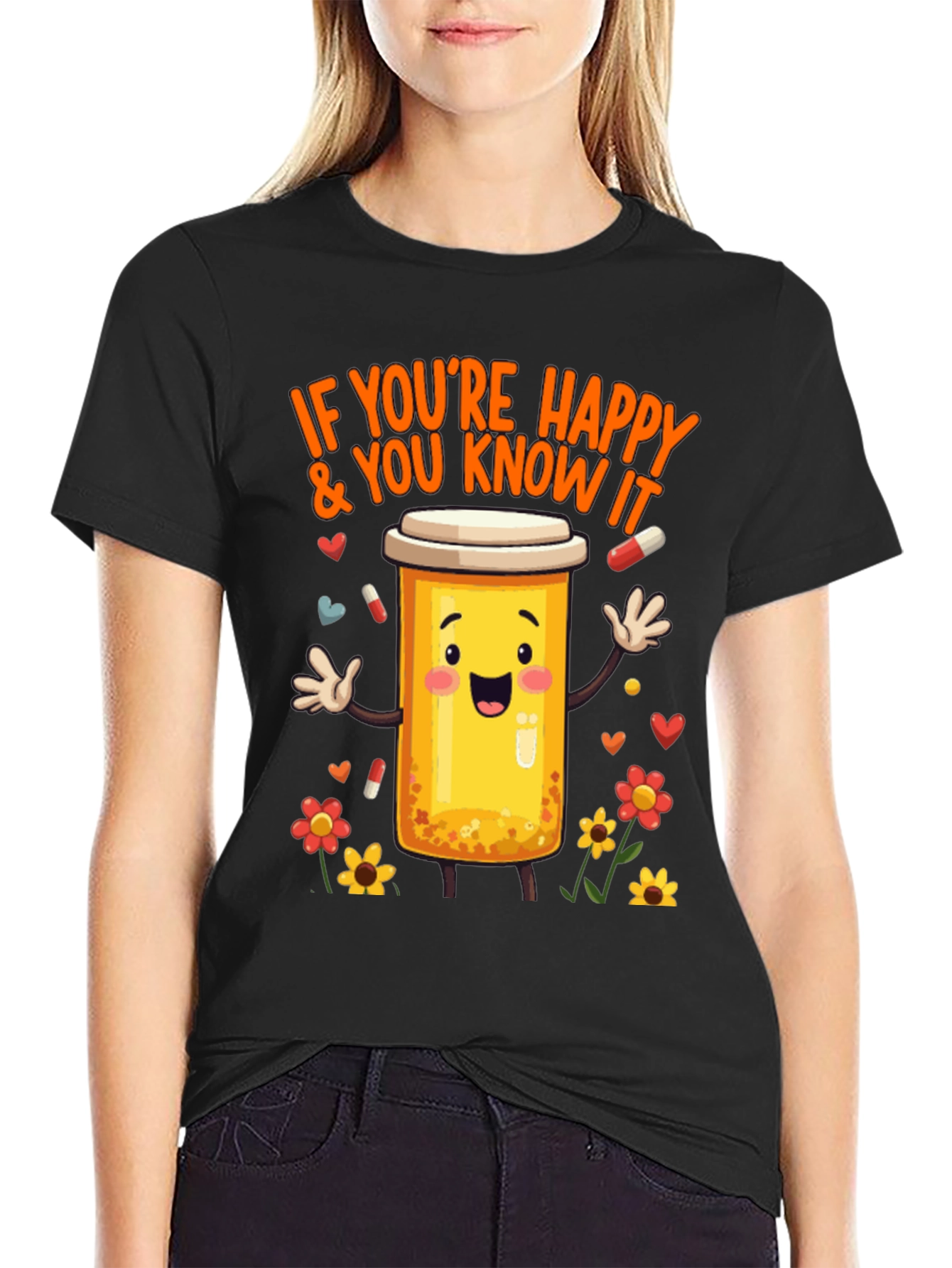 Happy Pills T-Shirt -  Medicine Cartoon Tee