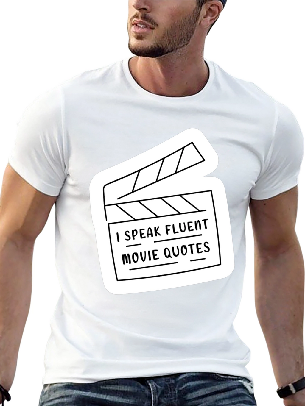 Fluent Movie Quotes Graphic Tee - Black Crew Neck