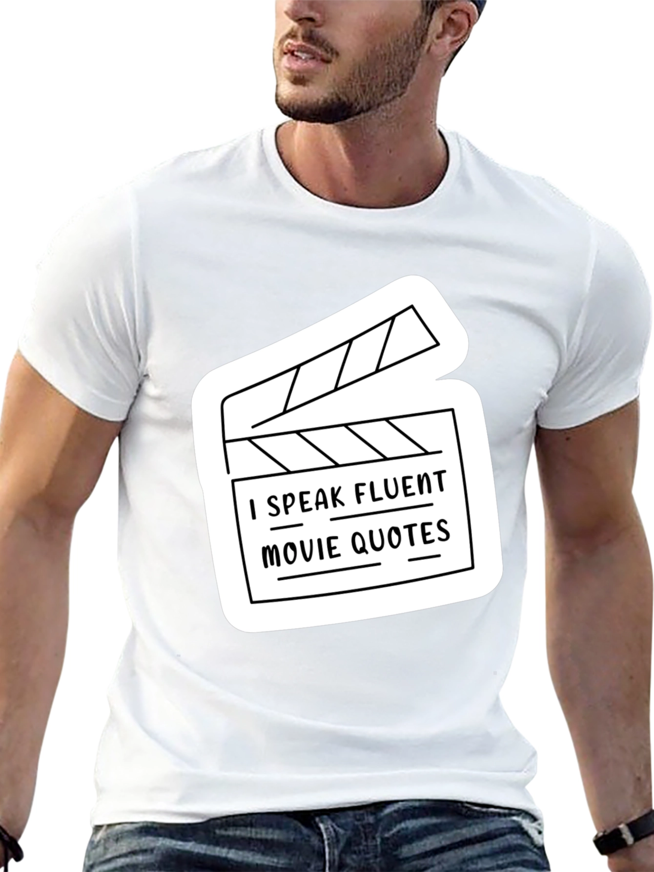 Fluent Movie Quotes Graphic Tee - Black Crew Neck