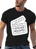 Fluent Movie Quotes Graphic Tee - Black Crew Neck