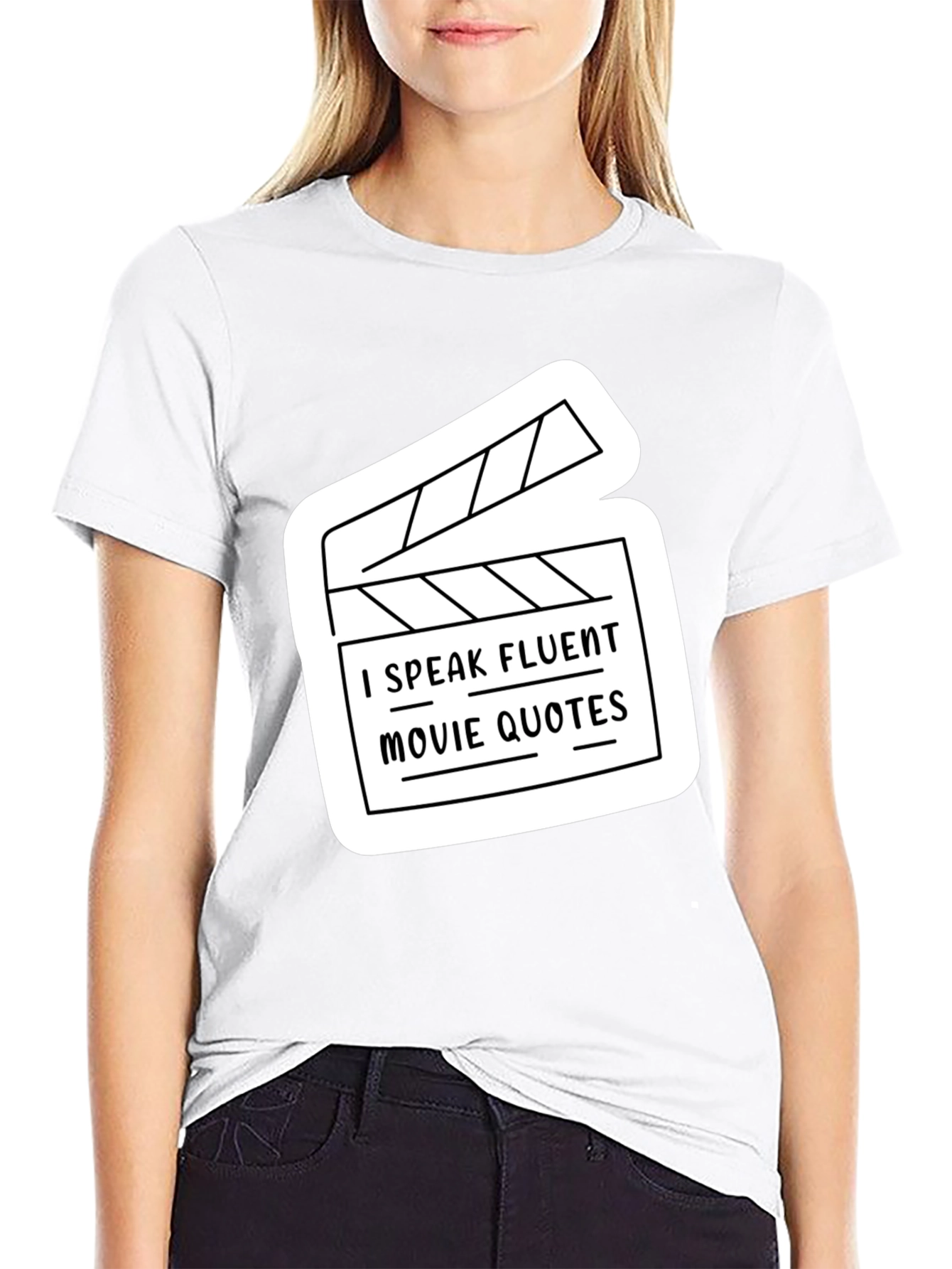 Fluent Movie Quotes Graphic Tee - Black Crew Neck