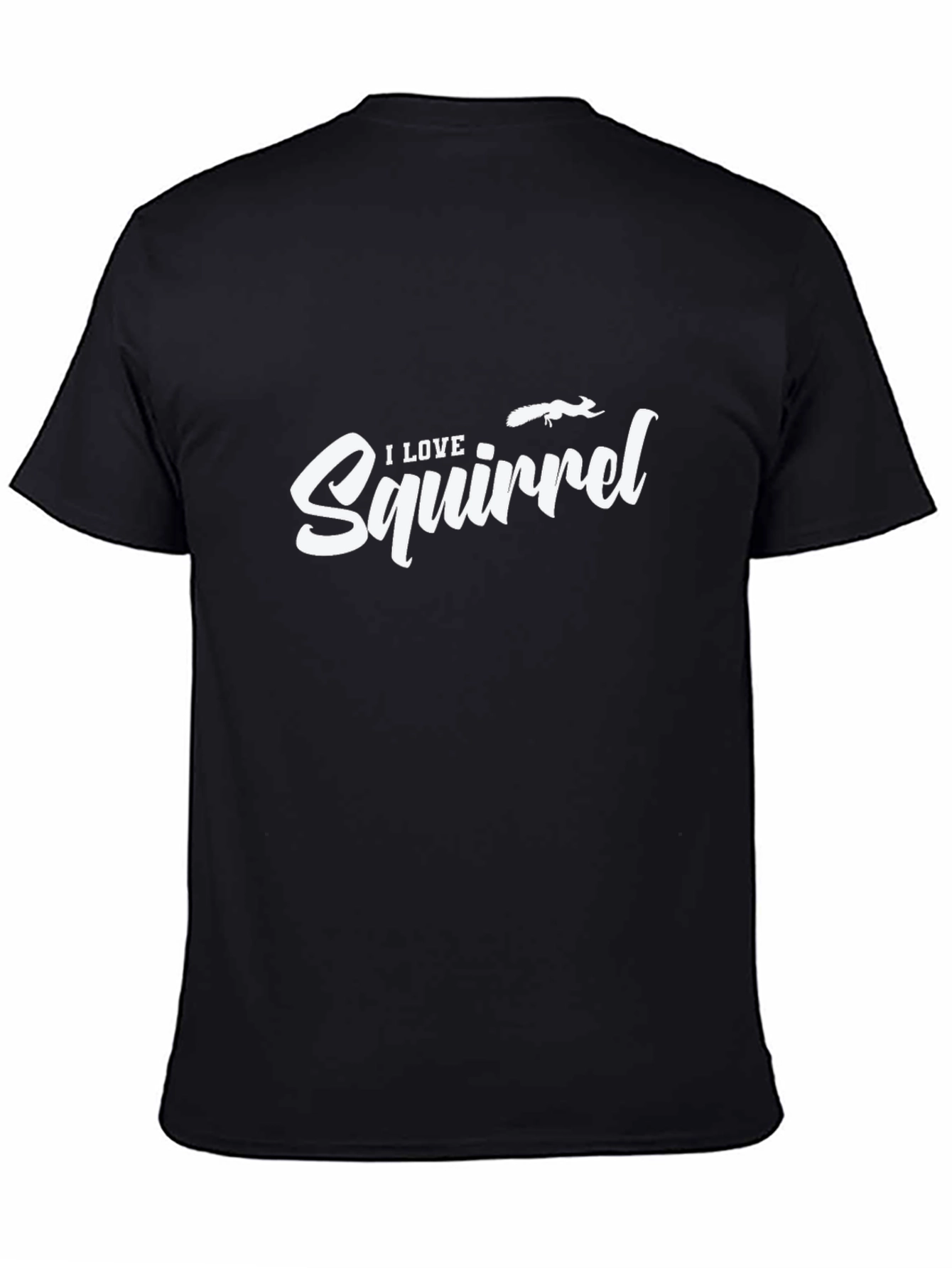I Love Squirrels Black T-Shirt