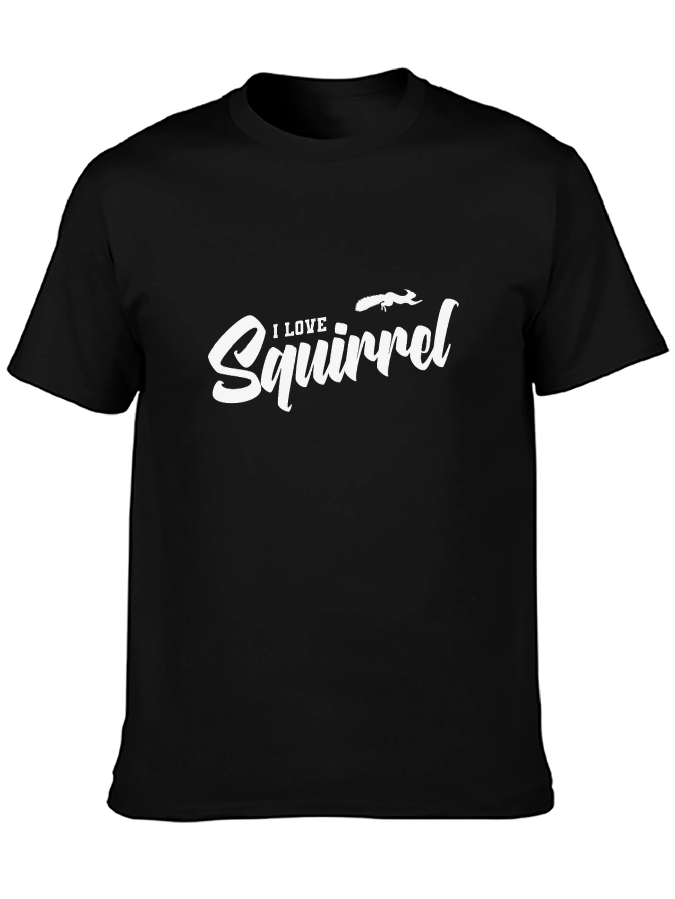I Love Squirrels Black T-Shirt