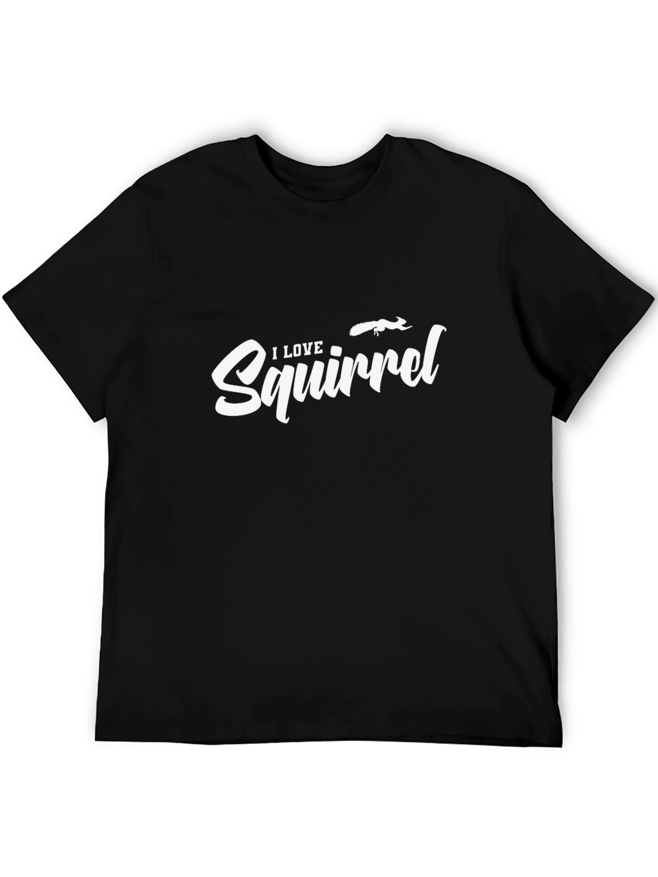 I Love Squirrels Black T-Shirt
