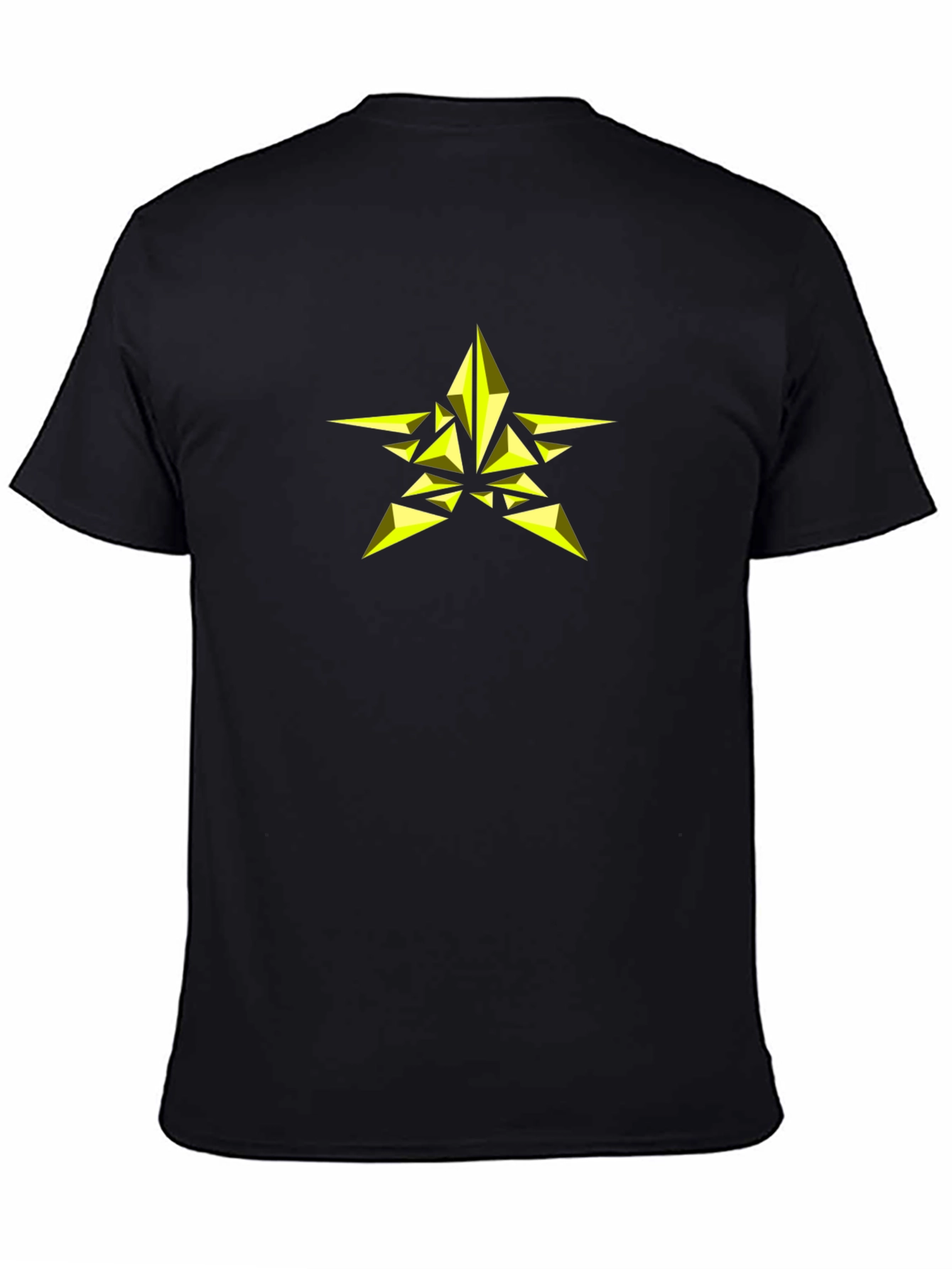 Geometric Star Graphic Black T-Shirt
