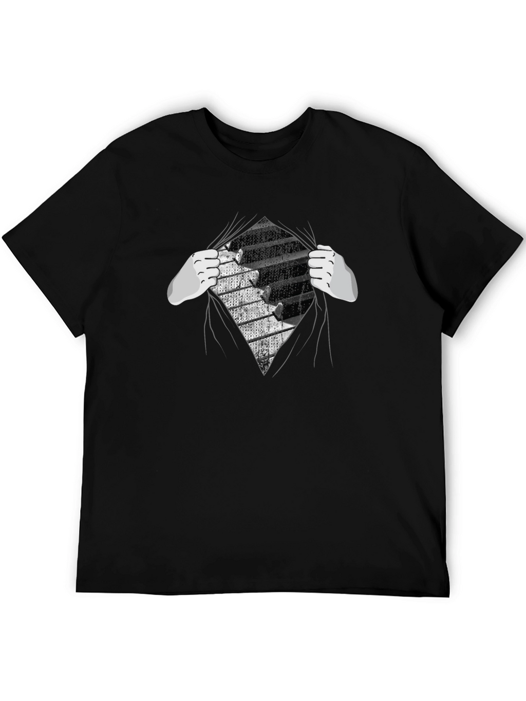 Piano Keys Reveal Graphic Tee - Music Lovers T-Shirt