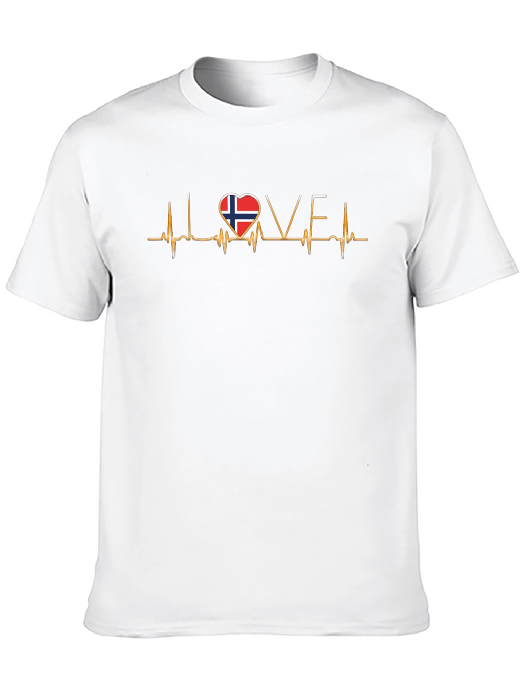 Norway Flag Heartbeat Love T-Shirt