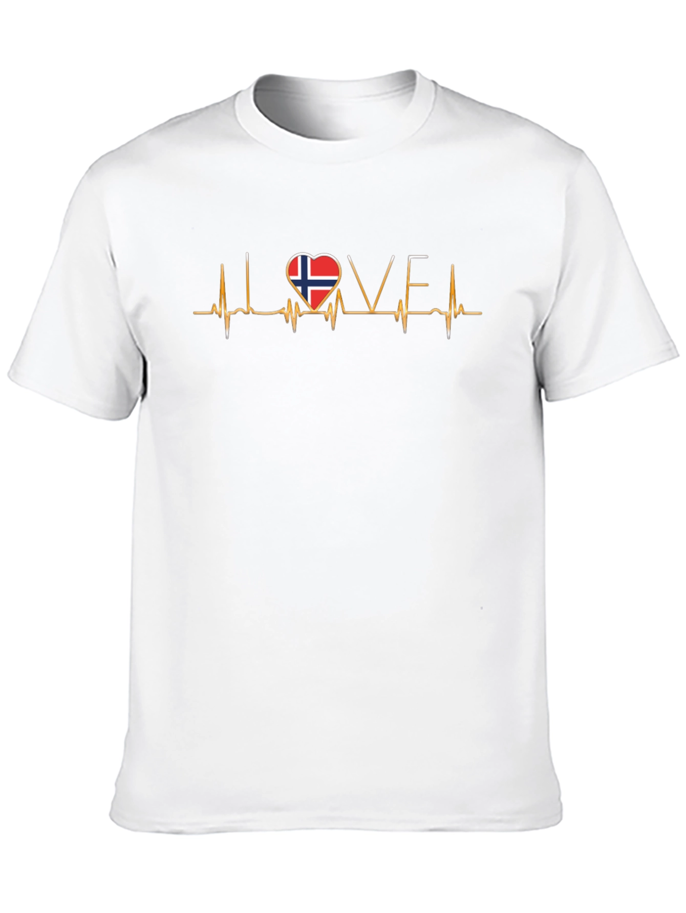 Norway Flag Heartbeat Love T-Shirt