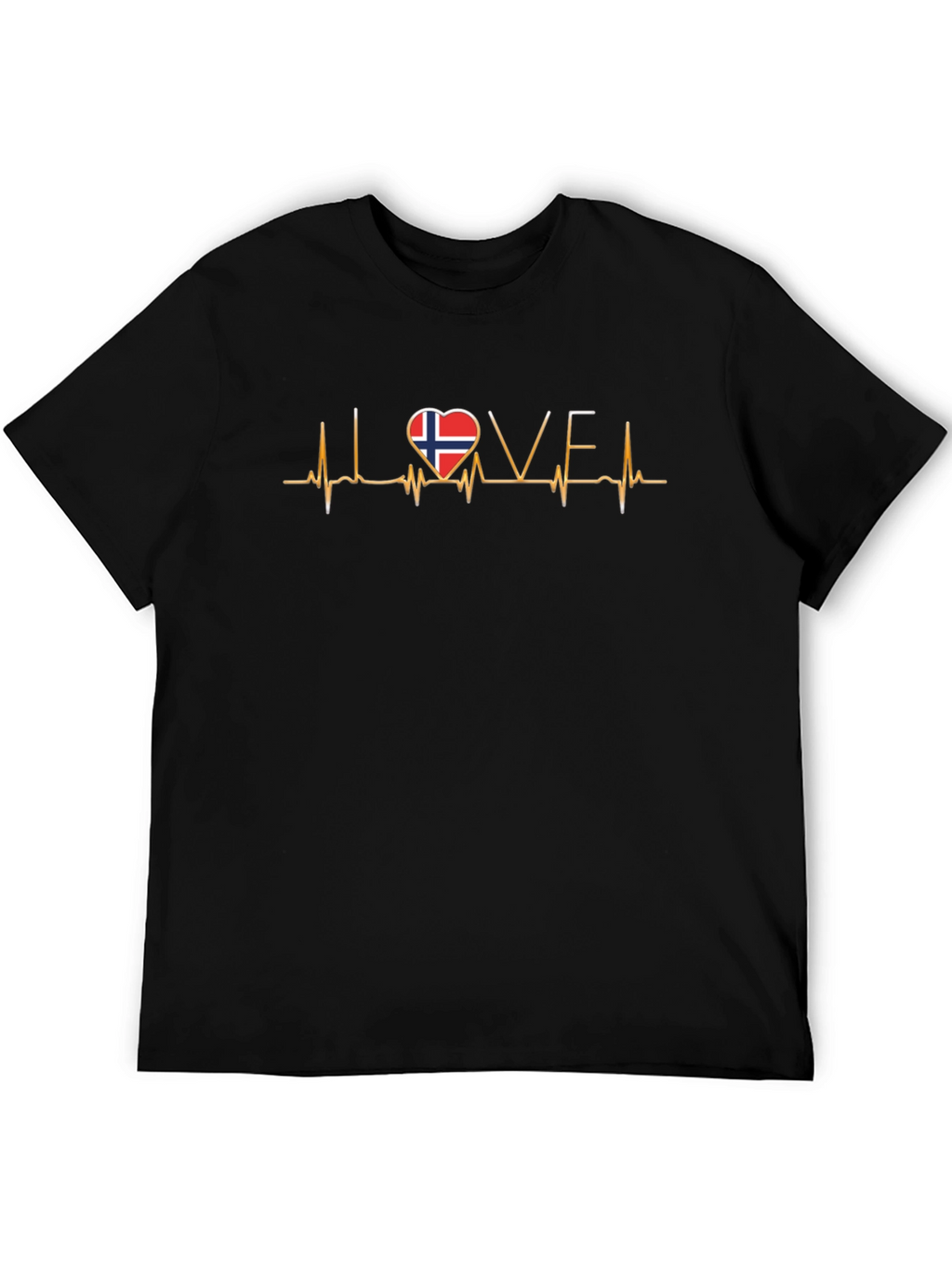 Norway Flag Heartbeat Love T-Shirt
