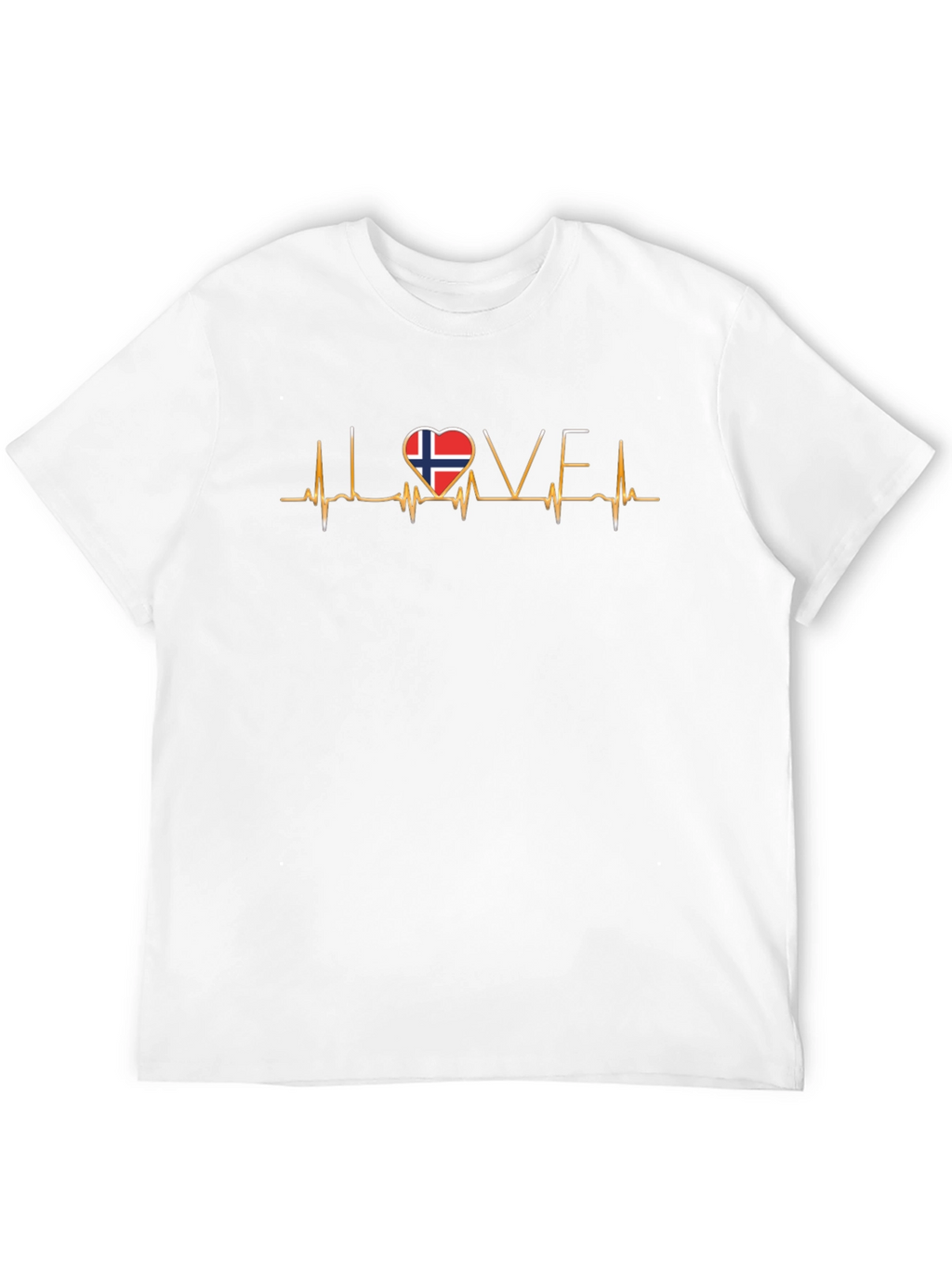 Norway Flag Heartbeat Love T-Shirt