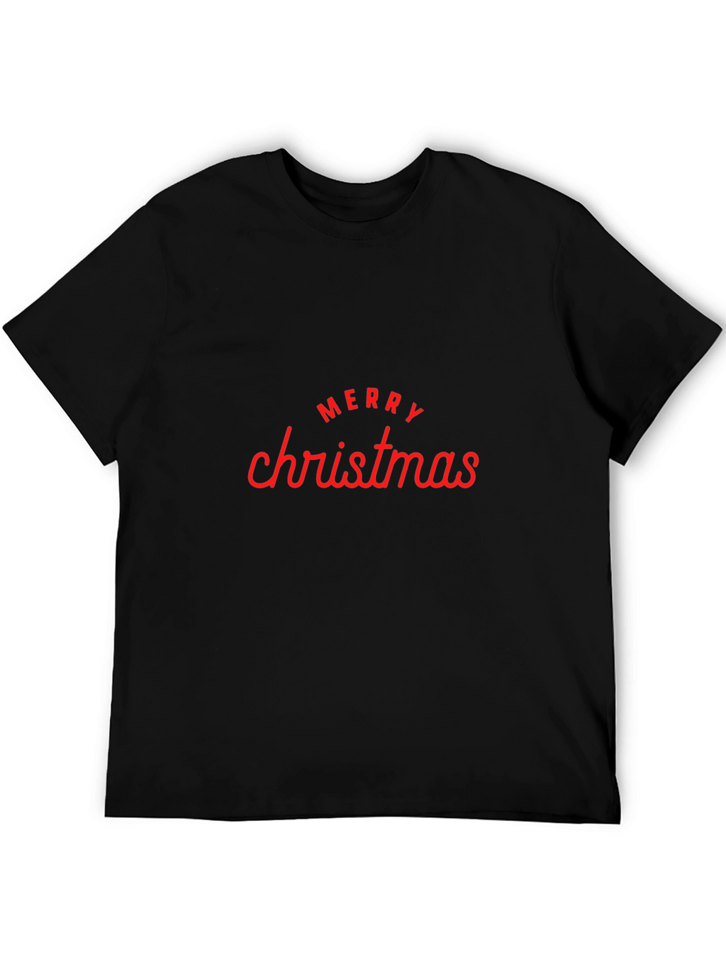 Merry Christmas Graphic Tee - Black Holiday T-Shirt