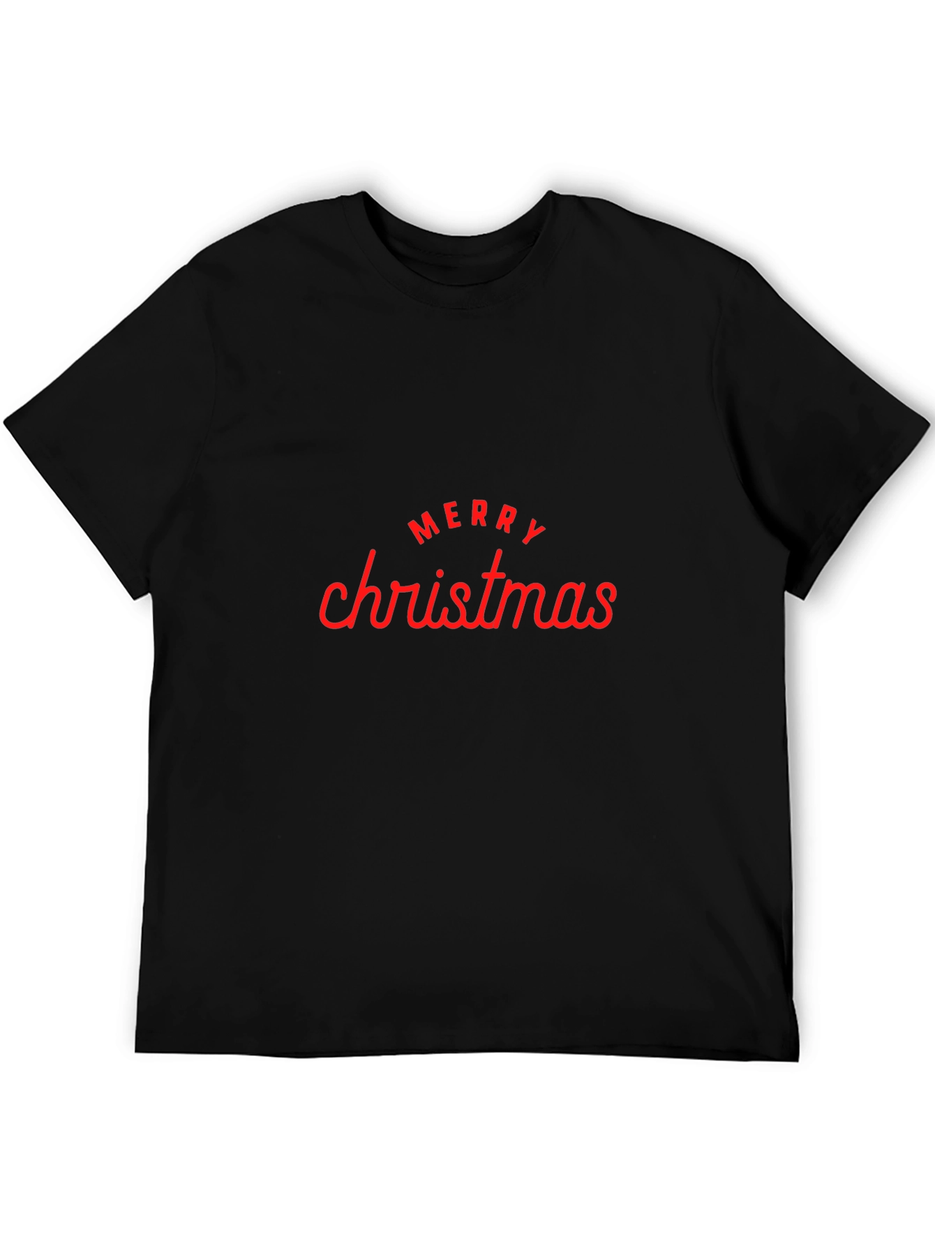 Merry Christmas Graphic Tee - Black Holiday T-Shirt