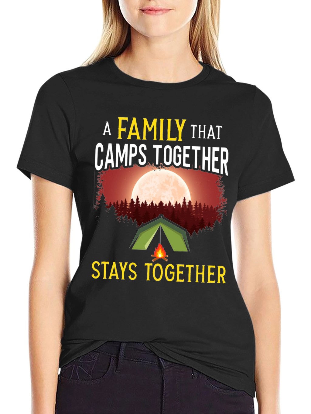 Camping Family T-Shirt - Stays Together