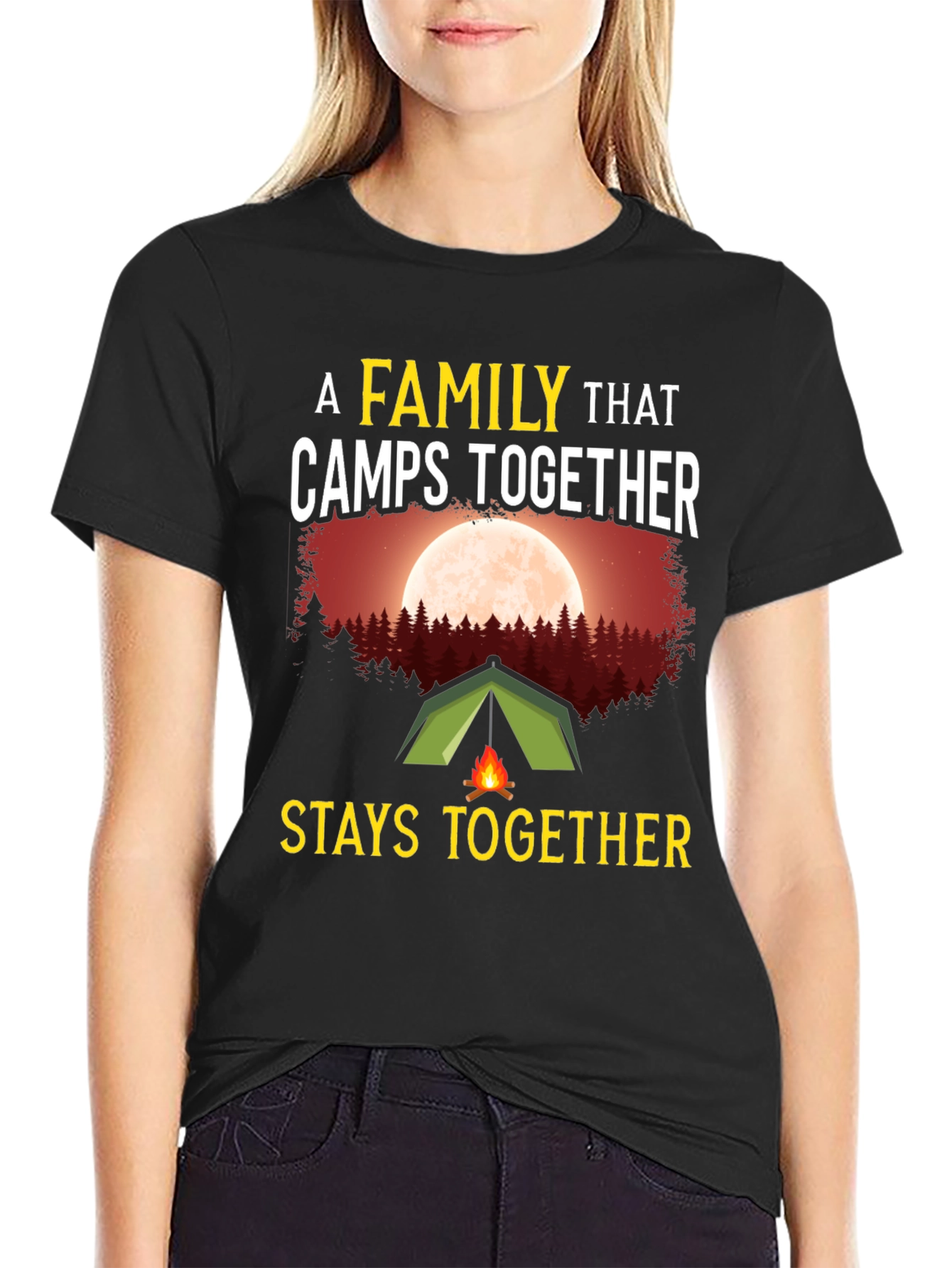 Camping Family T-Shirt - Stays Together