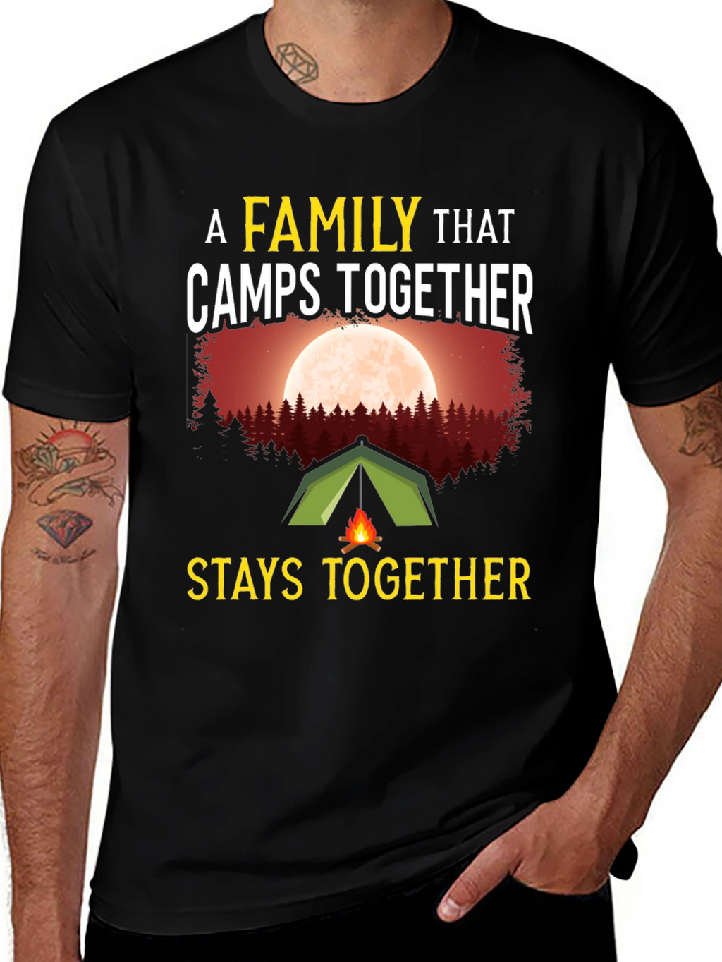 Camping Family T-Shirt - Stays Together