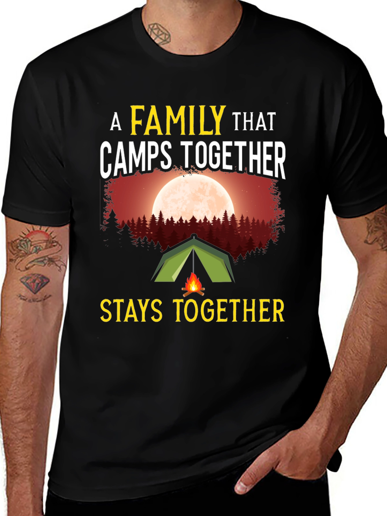Camping Family T-Shirt - Stays Together
