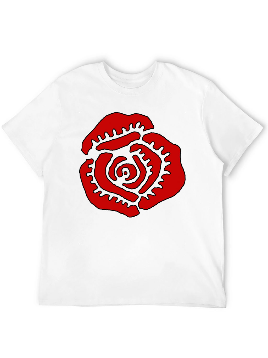 Red Rose Graphic Black T-Shirt