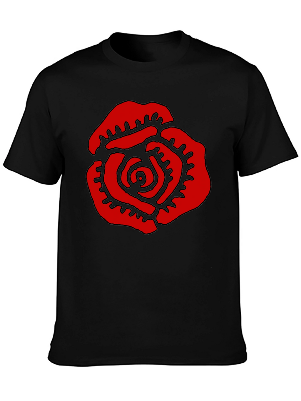 Red Rose Graphic Black T-Shirt