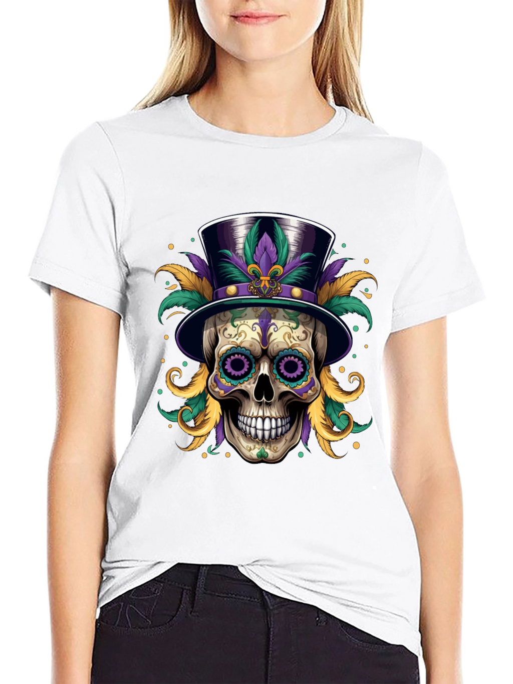 Mardi Gras Skull T-Shirt