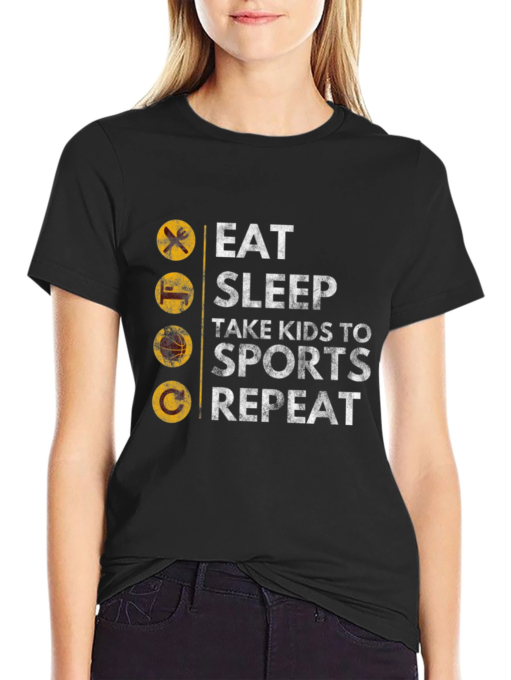 Eat Sleep Sports Repeat Mens Graphic Tee